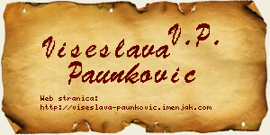 Višeslava Paunković vizit kartica